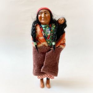 VTG 1950's Skookum Bully Good Indian Papoose Native American Doll